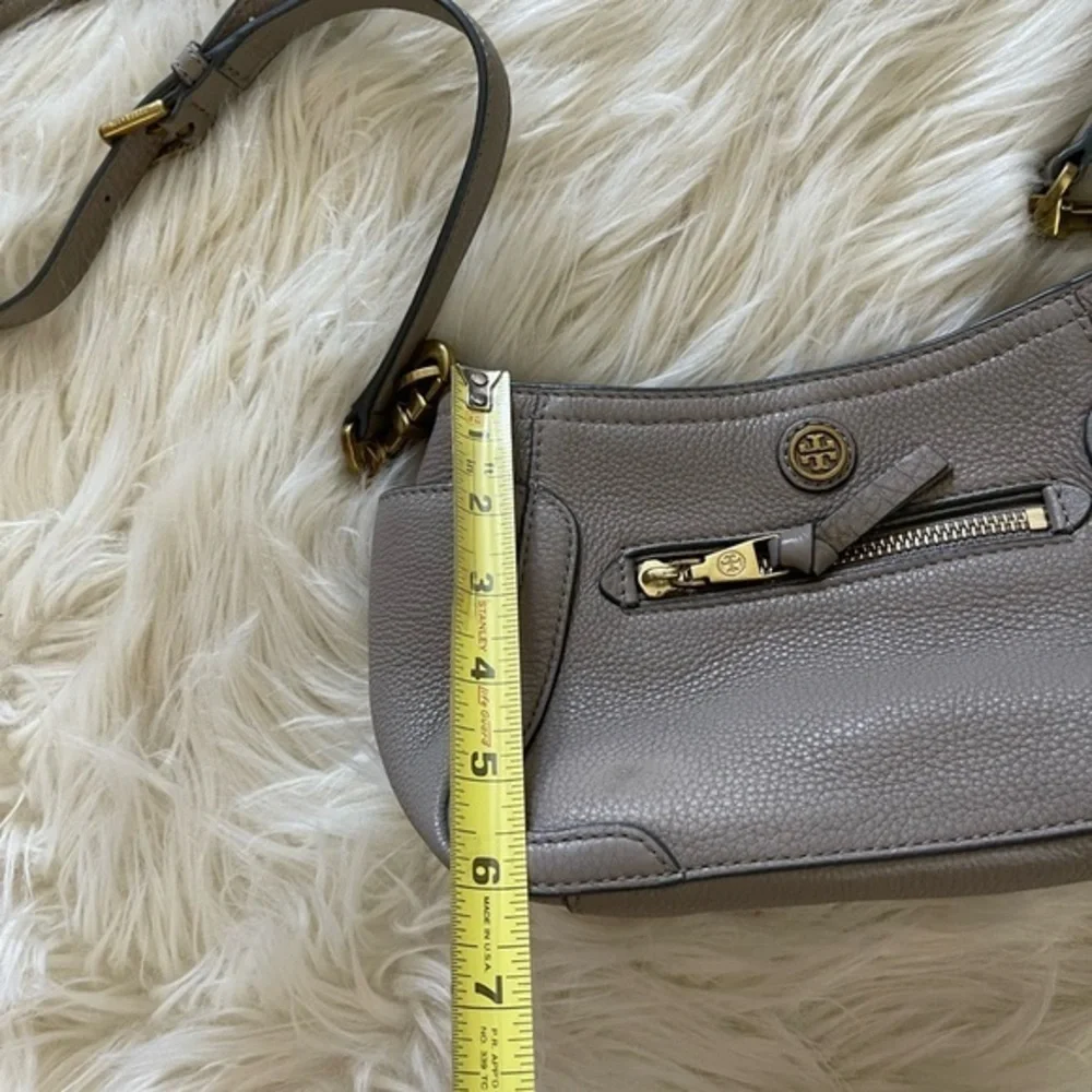 Tory Burch EUC Frances Leather Mini‎ Crossbod/shoulder Bag french Grey